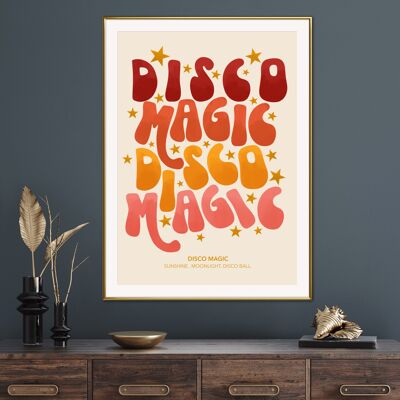 Disco Print, Wall Art, Poster, Kitchen, Colorful, A4, A5, A3, Music, Groovy, Rainbow, Lyric, Retro, Funky, Bold