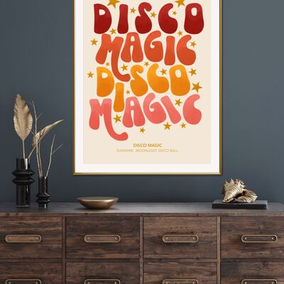 Disco-Druck, Wandkunst, Poster, Küche, bunt, A4, A5, A3, Musik, Groovy, Regenbogen, Lyric, Retro, Funky, Bold