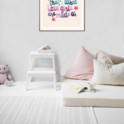 Sugar and Spice Girls Art Print, Little Girls art Print, Girls Bedroom Poster, Nursery Rhyme Poster, What Are Little Girls Made of,