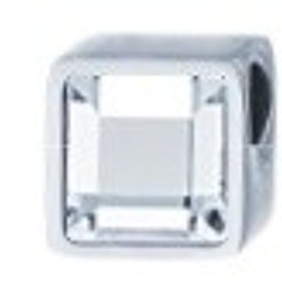 PURE pendant square, 6mm, with a stone in a color of your choice, made of stainless steel