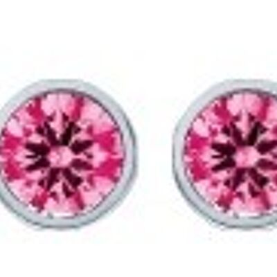 Ear studs with a round stone in a color of your choice Stainless steel
