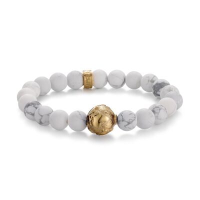 PULSERA PIEDRA HOWLITA BLANCO TIERRA 1