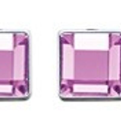 Ear studs with a square stone in a color of your choice Stainless steel