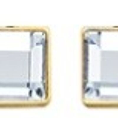 Ear studs with a square stone in a color of your choice stainless steel gold