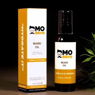 Aceite de barba premium de vainilla y mango Mo Bros 100ml
