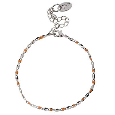 Bracelet caritatif ONE DAY or blanc - orange