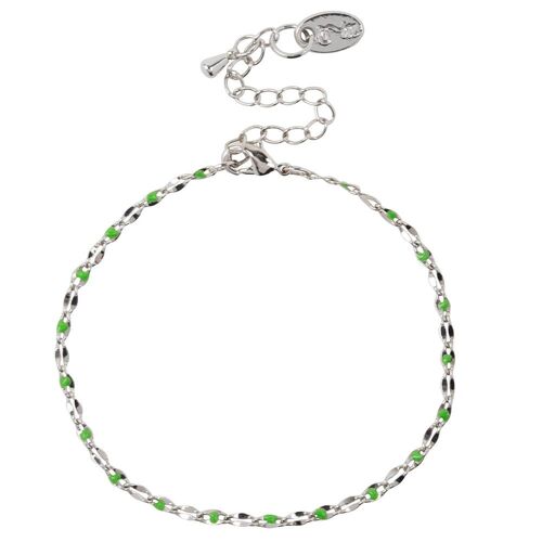 ONE DAY charity bracelet 14k witgoud - groen