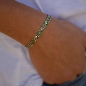 Bracelet caritatif ONE DAY or blanc - vert 2