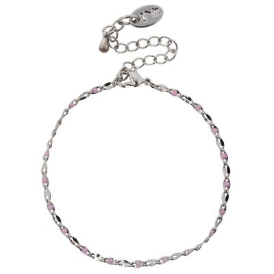 ONE DAY charity bracelet 14k witgoud - roze