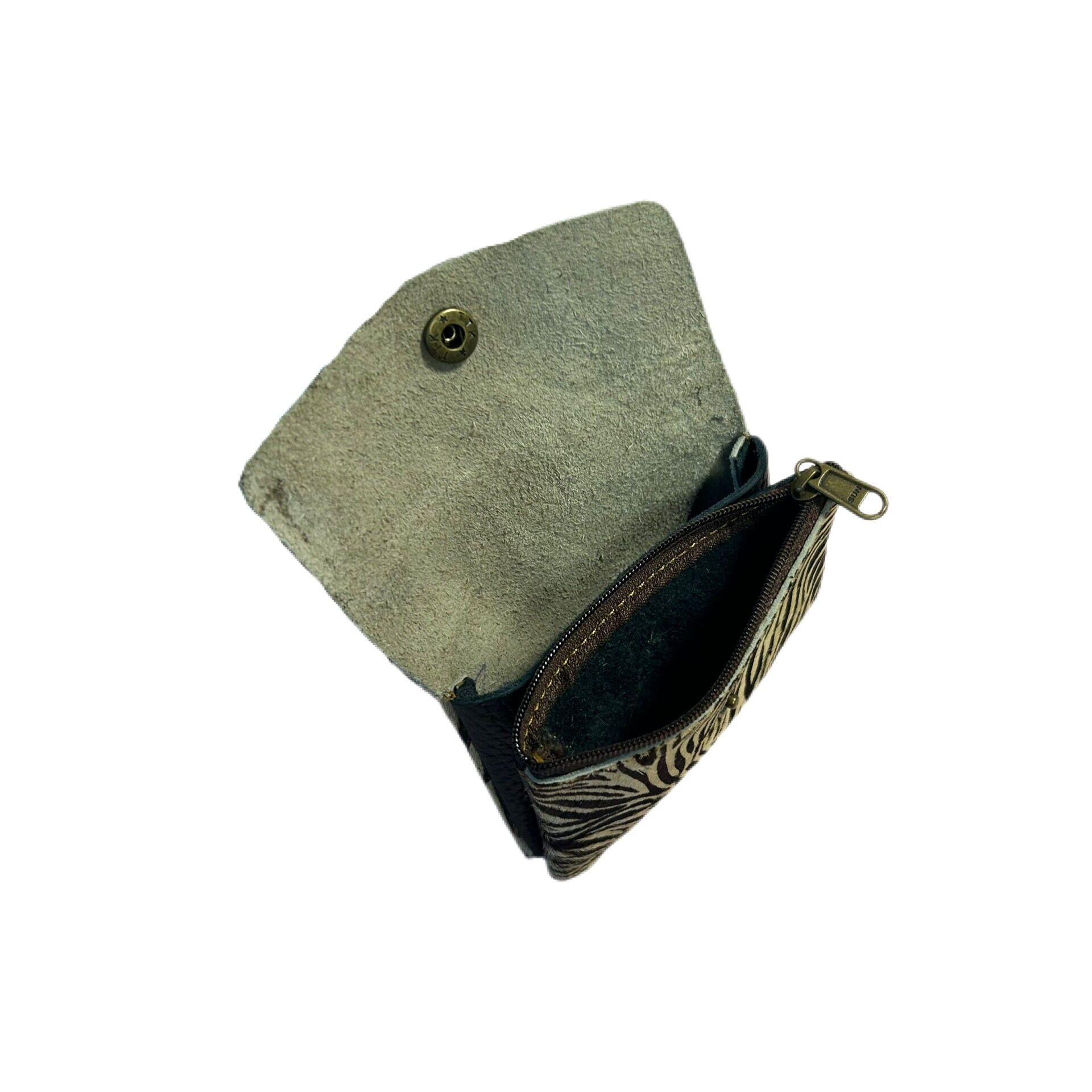Petit porte monnaie en cuir avec fermeture éclaire - LOLI