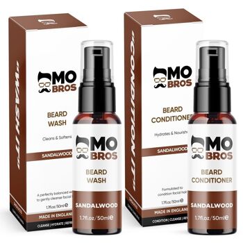 Mo Bros 50 ml Combo nettoyant pour barbe au bois de santal 4