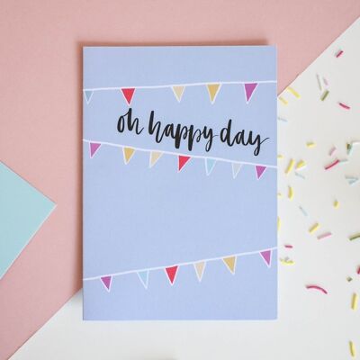 Oh Happy Day Brush Lettering Card