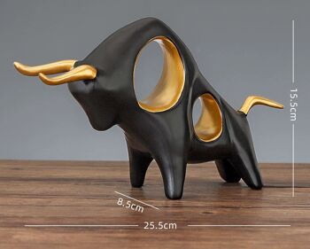 Figurine de taureau décorative | or | coloré | décoration d'intérieur 3