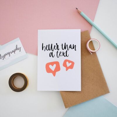 Better Than A Text Card Brush Lettering Card