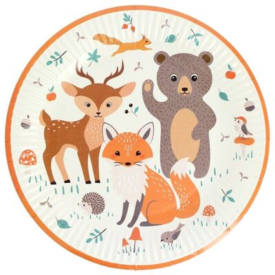 6 Forest Animal Plates - Recyclable