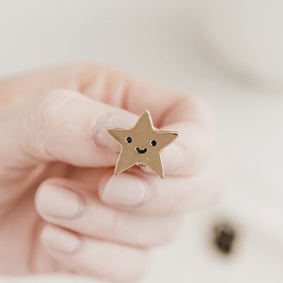 Gold-Smiley-Emaille-Pin
