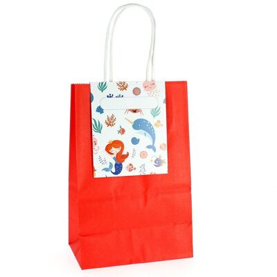 6 Coral Mermaid Gift Bags