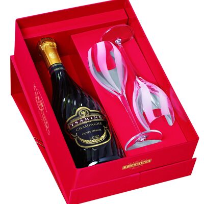 Champagne Tsarine - Cuvée Orium Extra Brut - Karton 1 Flasche 75cl + 2 Flöten