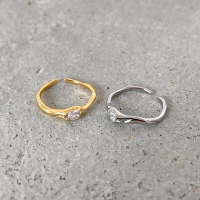 925 silver ring | gold | silver | ladies ring with stone