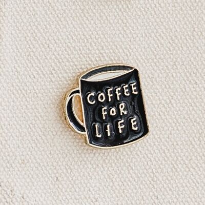 Kaffee fürs Leben Emaille Pin