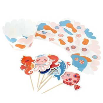 Kit Cupcakes Sirène Corail 3