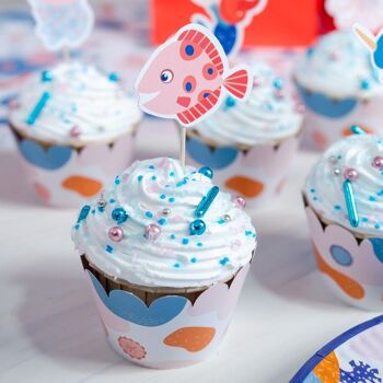 Kit Cupcakes Sirène Corail 4