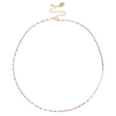 ONE DAY charity necklace 14k yellow gold - fuchsia