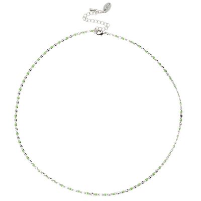 ONE DAY charity necklace 14k witgoud - groen