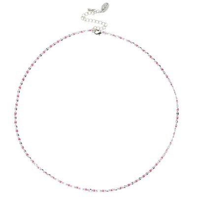 Collana di beneficenza ONE DAY oro bianco 14k - fucsia