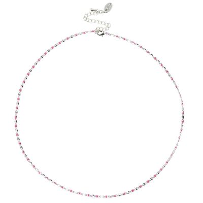 ONE DAY charity necklace 14k white gold - fuchsia