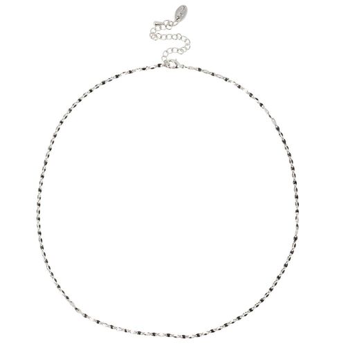 ONE DAY charity necklace 14k witgoud - zwart