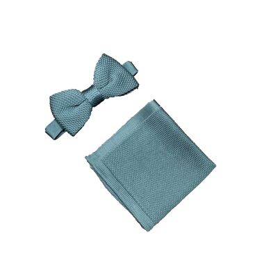 Conjunto de pajarita y pañuelo de bolsillo de punto azul de Air Force