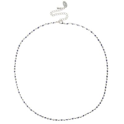 ONE DAY charity necklace 14k white gold - blue