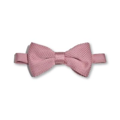 Nœud papillon en tricot rose antique