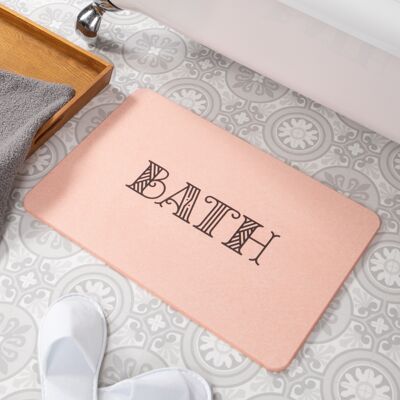 Bath Pink Stone Non Slip Bath Mat