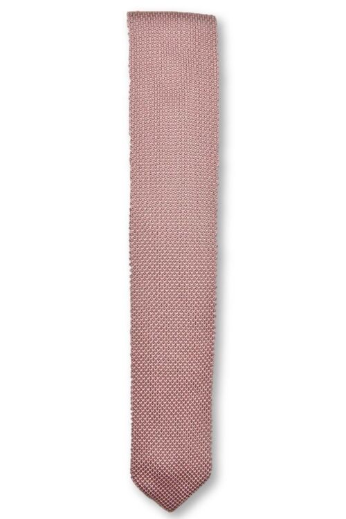 Antique rose knitted tie