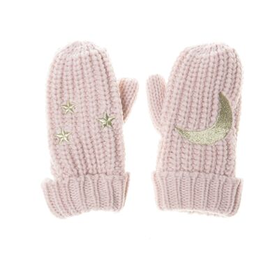 Moonlight Knitted Mittens Pink (3-6 Years)