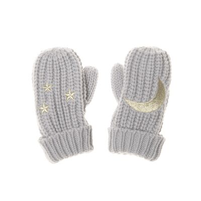 Moonlight Knitted Mittens Grey (7-10 Years)