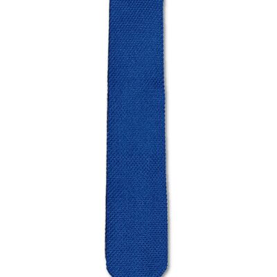 Cravatta di seta lavorata a maglia blu