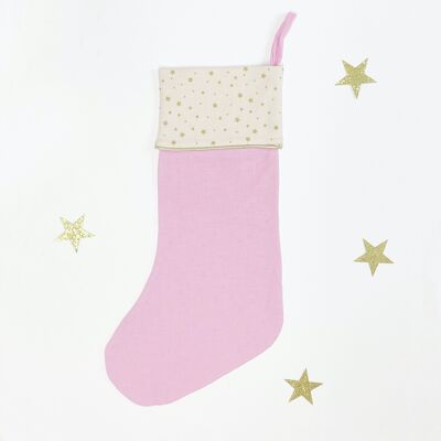 Starry Christmas Stocking Pink