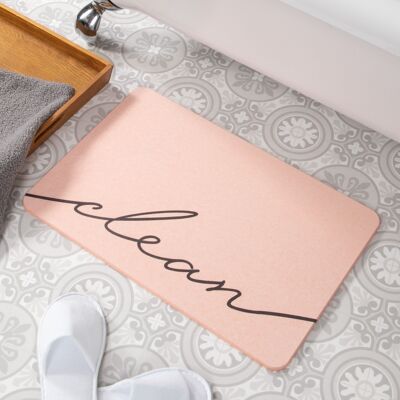 Clean Pink Stone Non Slip Bath Mat