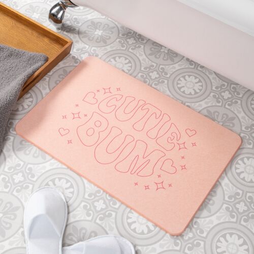 Cutie Bum Pink Stone Non Slip Bath Mat