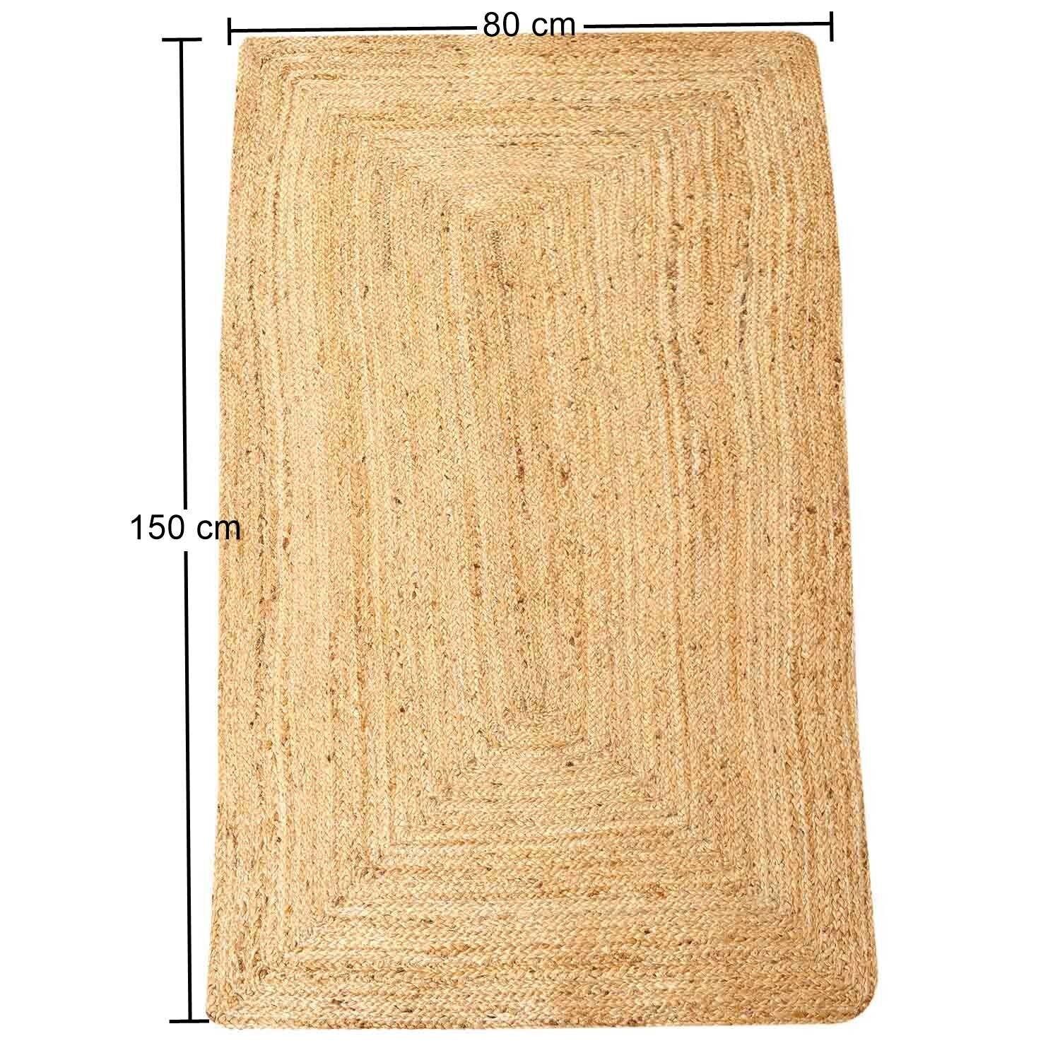 Tappeto in juta Esha nature 80x150 cm tappeto passatoia rettangolare in fibra naturale