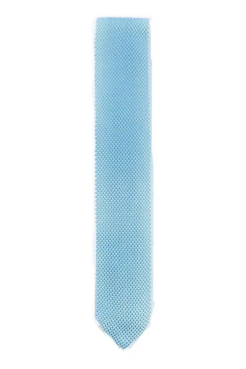 Bluebell blue knitted tie