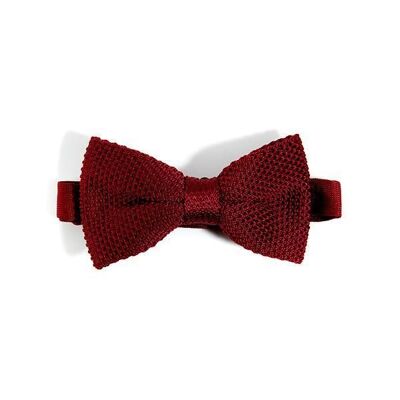 Burgundy knitted bow tie