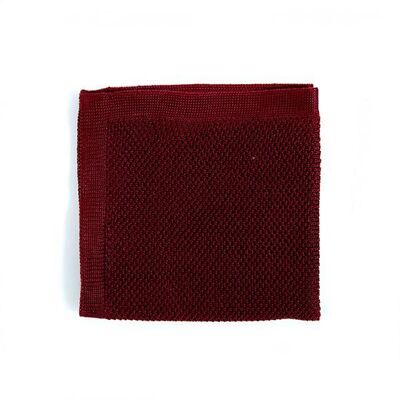Burgundy knitted pocket square