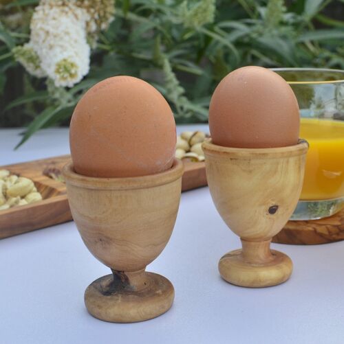 Olive Wooden Egg Cups Holders Stand Kitchen Breakfast Soft Boiled Egg Cups Holder Stand - Appleyard & Crowe