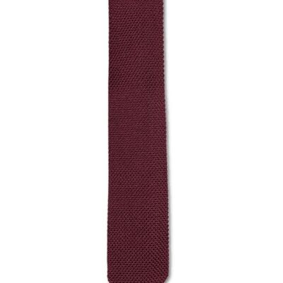 Cravatta in maglia di seta bordeaux