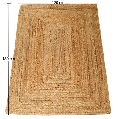 Alfombra de yute Esha Natur120x180 cm alfombra de camino rectangular de fibras naturales
