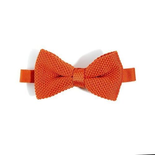 Burnt orange knitted bow tie